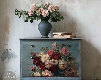 Rediseño del papel de decoupage de fibra Ethereal Rosebush con Prima