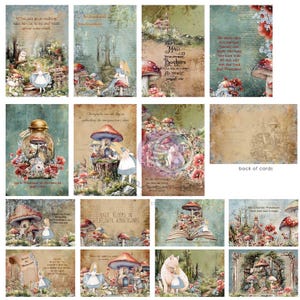 Return To Wonderland-collectie 4 x 6 inch Journalingkaarten Plakboek knutselen Alice in Wonderland 3 Girls Tale