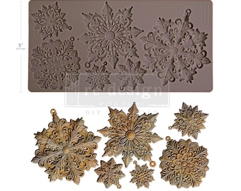 Gefrostete Schneeflocken-Wunder-Silikon-Dekor-Form Redesign mit Prima