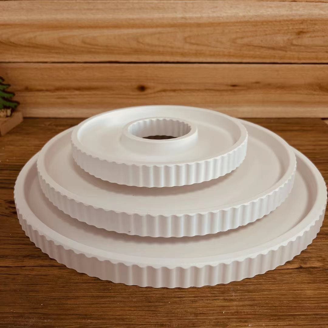 Silikonform Tablett Mit Rillen - 24,5cm Rundform Für Epoxidharz & DIY Projekte