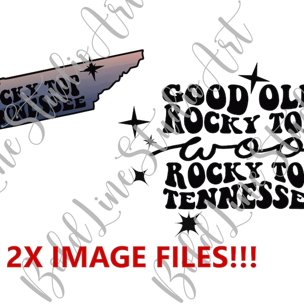 Good Ole Rocky Top Wavy Font PNG Bundle, Tennessee png, Tennessee Sublimation, Good Ol' Rocky Top png, Tennessee Map, DTF
