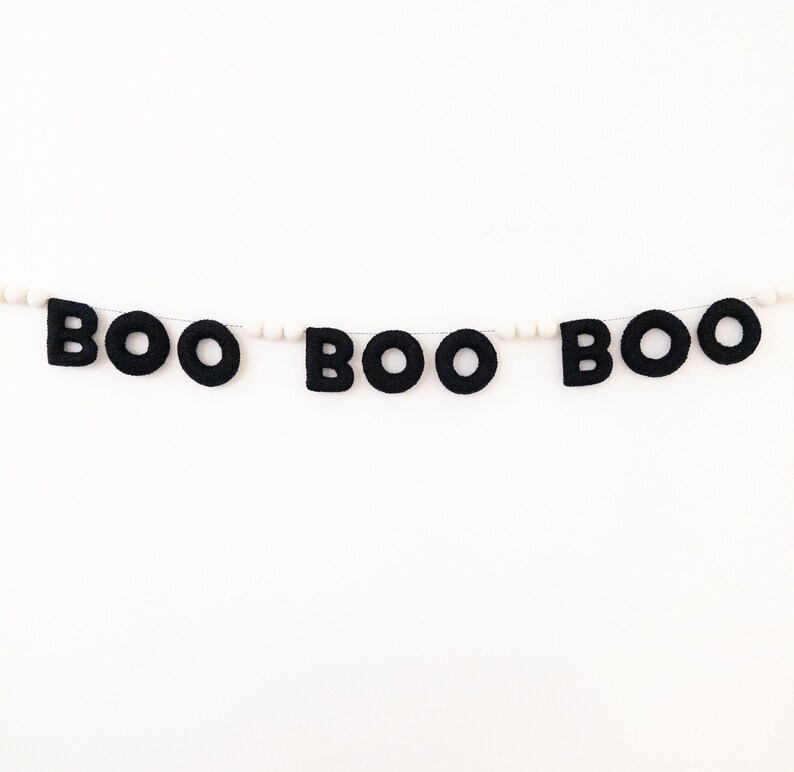 READY TO SHIP// Boo Garland, Boo Banner, Halloween Felt Ball Garland ...