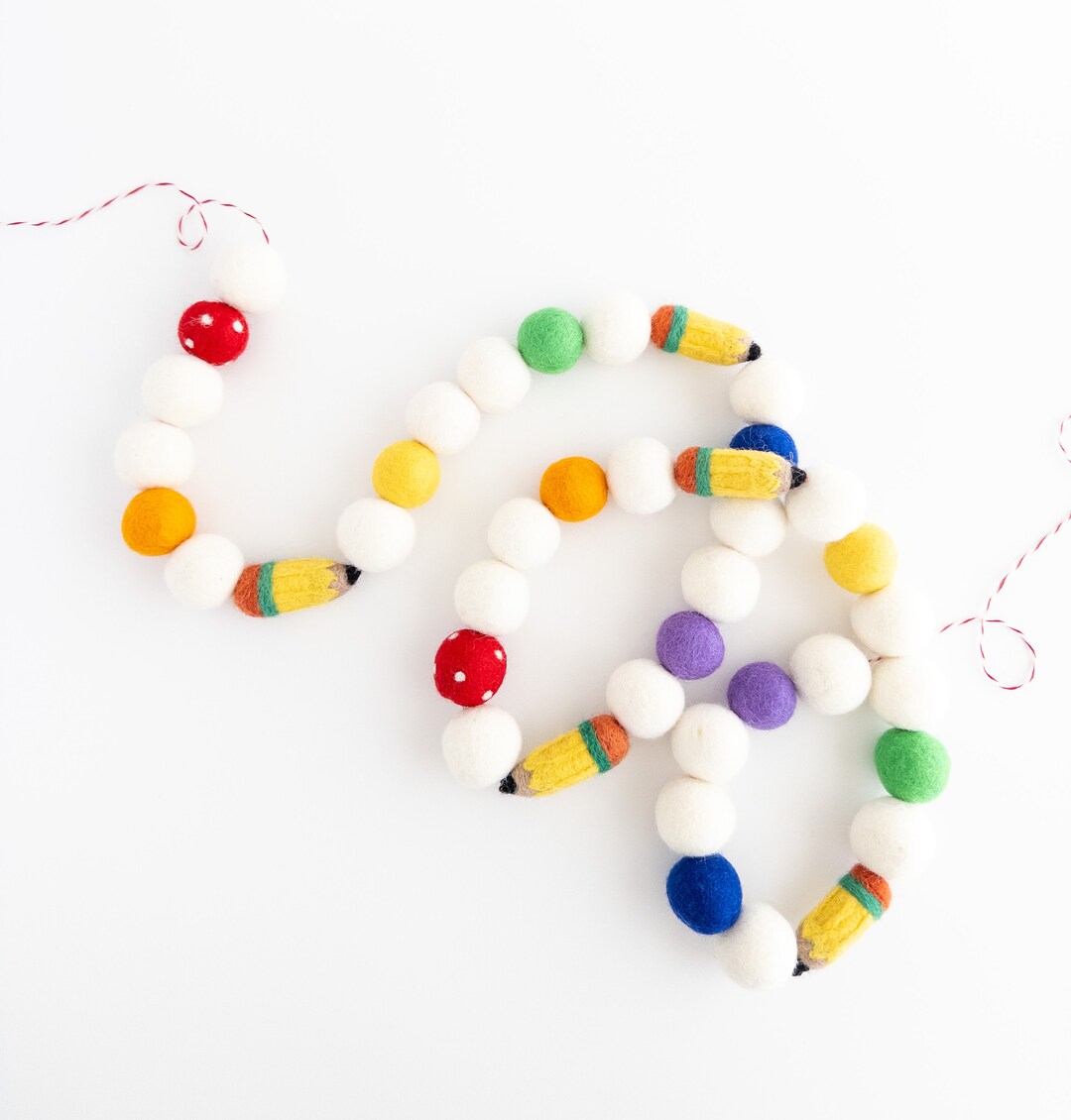 Pencil Garland, Felt Ball Garland, Back to School Banner, Back to ...