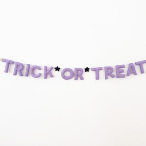 Trick or Treat Felt Garland, Trick or Treat Banner, Halloween Felt Ball Garland, Halloween Party Decor