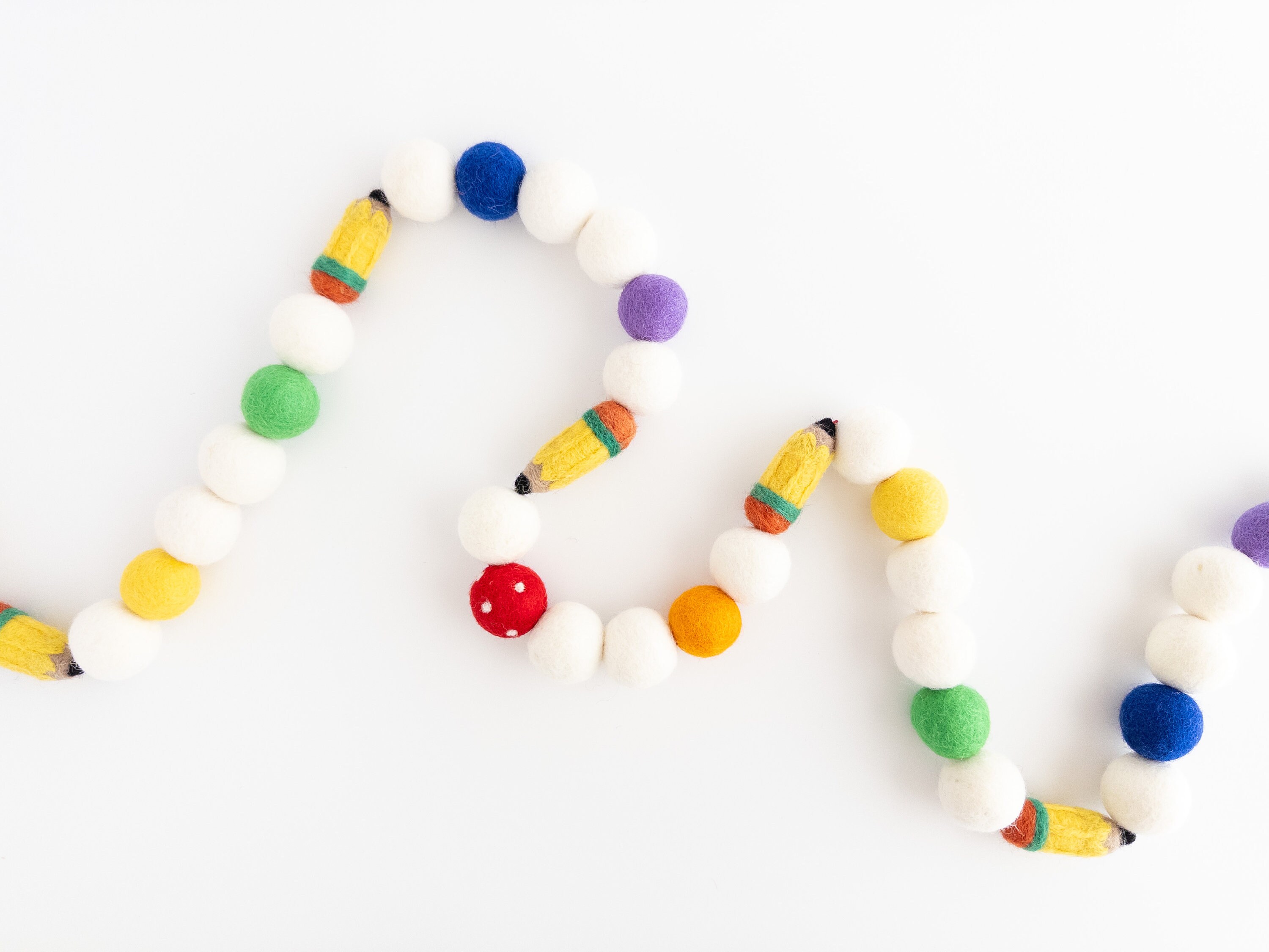 Pencil Garland Felt Ball Garland Back to School Banner Back - Etsy