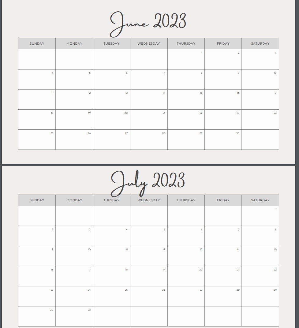 2023 6 MONTH CALENDAR PRINTABLE PDF visual data 6