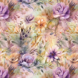 Motif floral sans couture - Motif répétitif - Motif de carrelage - Conception de motif de surface - PNG/JPEG - Utilisation commerciale