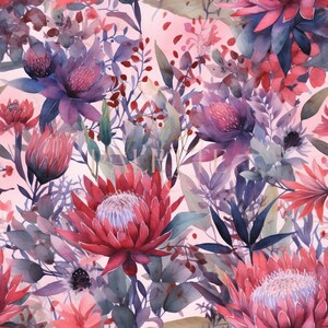 Australian Native Floral Seamless Pattern - Repeating Pattern - Tiling Pattern - Surface Pattern Design - PNG/JPEG - Commercial Use