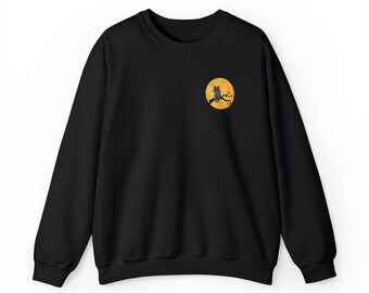 Sudadera con cuello redondo de gato de Halloween, sudadera, gato, ropa