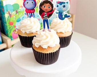GABBYS DOLLHOUSE Cupcake Toppers