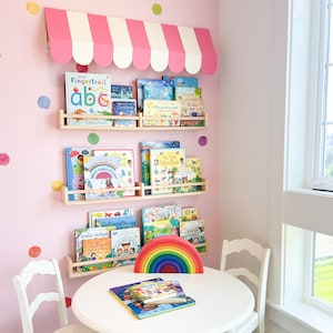 BUBBLEGUM PINK & WHITE Striped Awning