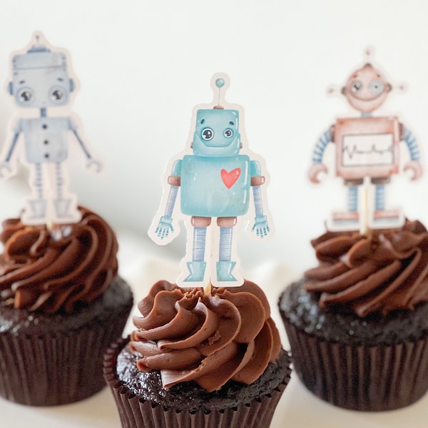 ROBOT Cupcake Toppers