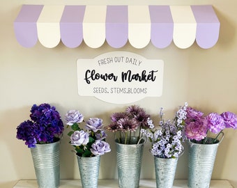 LAVENDER & WHITE Striped Party Awning