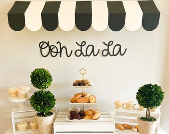 BLACK & WHITE Striped Party Awning
