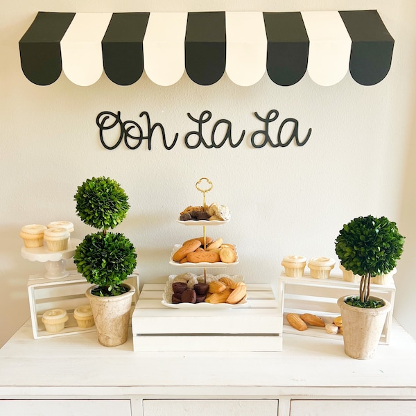 BLACK & WHITE Striped Party Awning