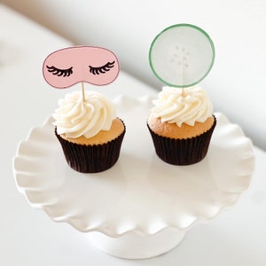 SPA PARTY Cupcake Toppers