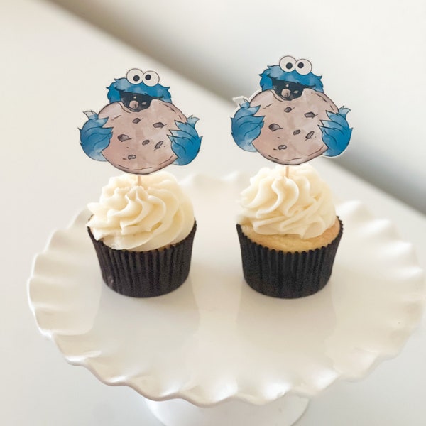 COOKIE MONSTER Cupcake Toppers