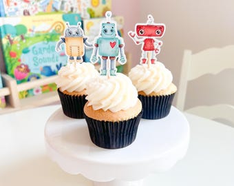 ROBOT Cupcake Toppers