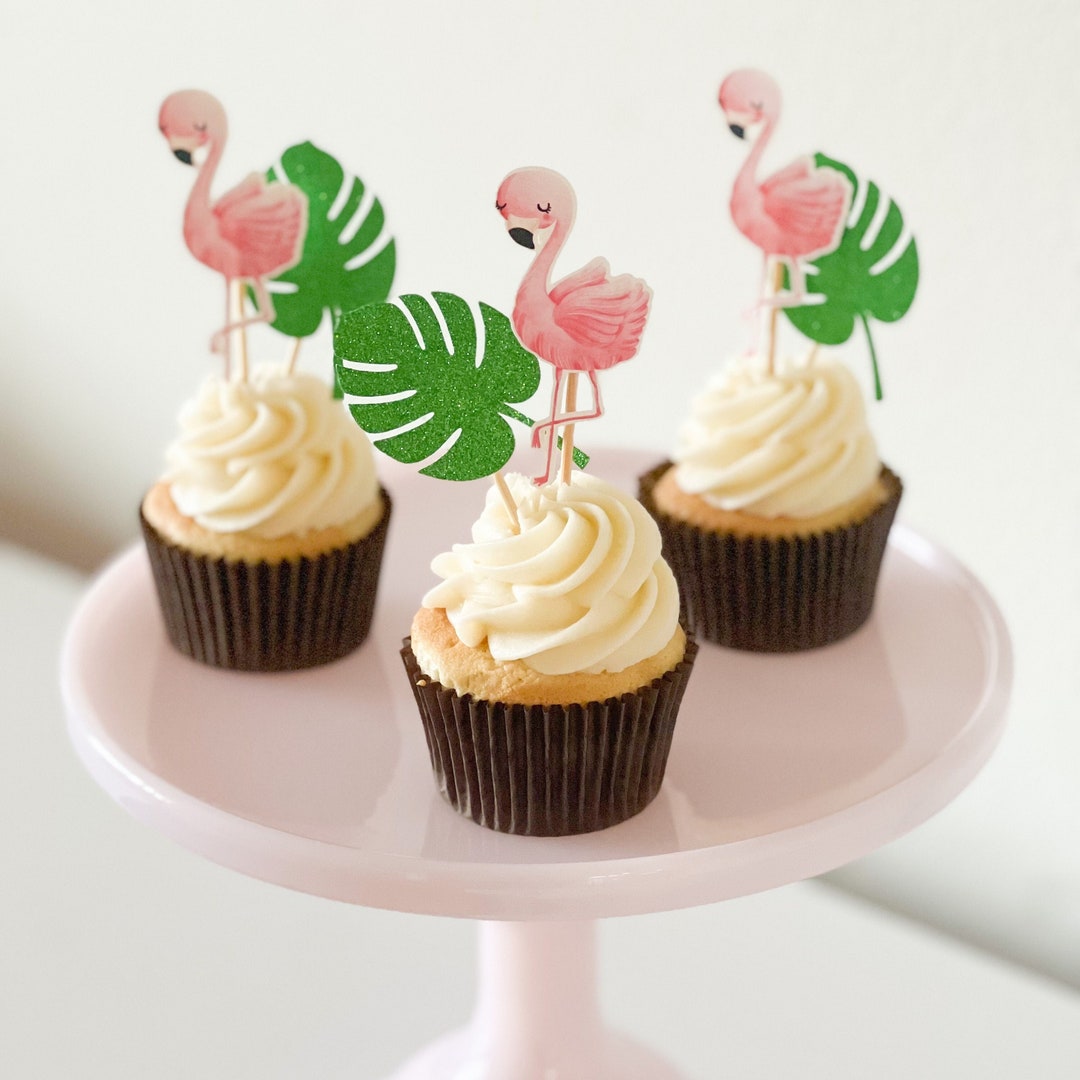 FLAMINGO Cupcake Toppers - Etsy