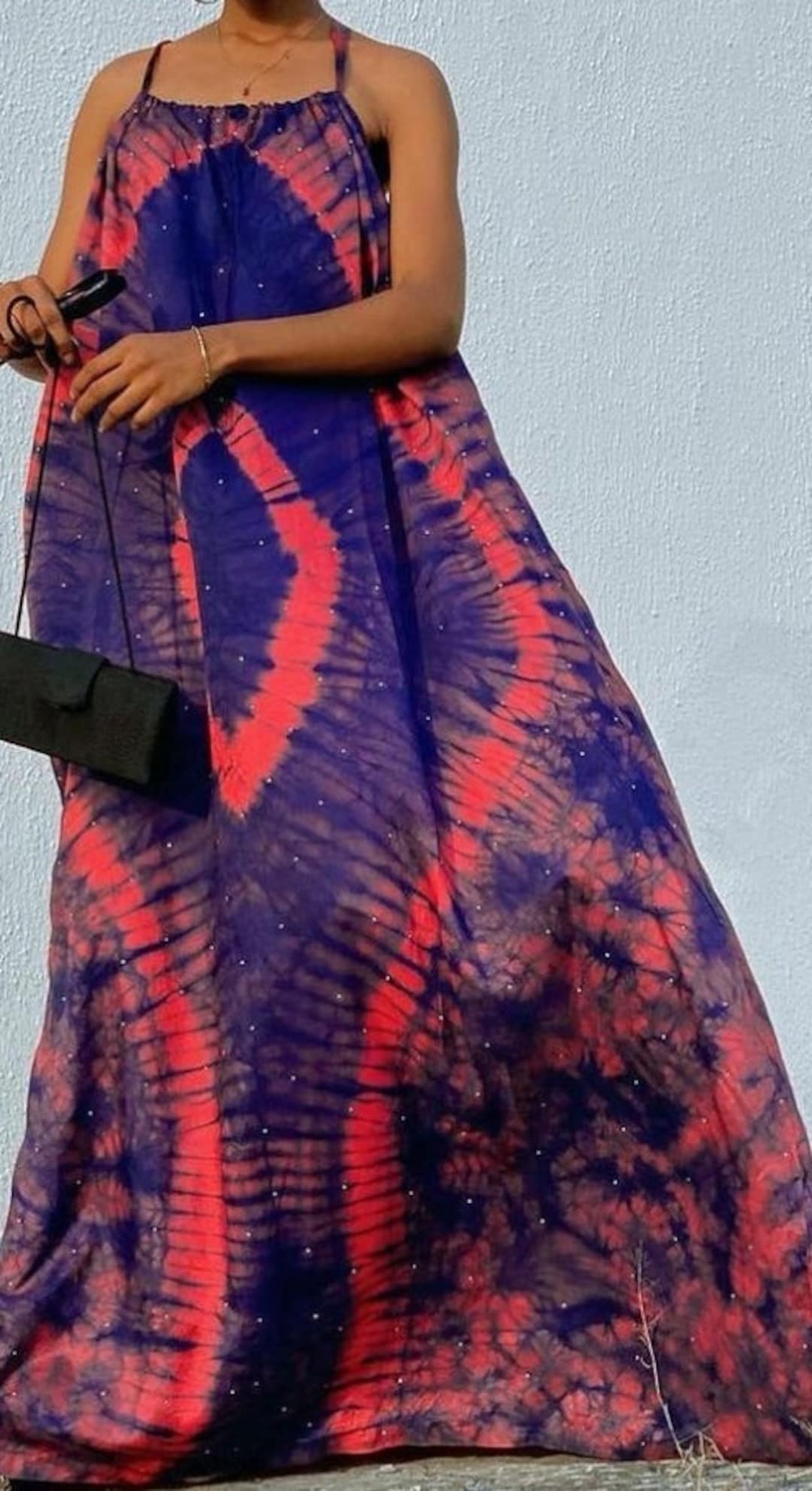 Adire Maxi Strap Dress African Prints Adire African Fabric African adire-maxi-strap-dress-african-prints-adire-african-fabric-african