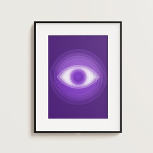 Eye Wall Art,Eye Print,Eye Poster,Eye Sign,Retro Mid Century Modern Large Printable Abstract Geometric Digital Instant Download purple