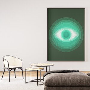 Eye Wall Art,Eye Prints,Eye Posters,Eye Sign,Retro Mid Century Modern Large Printable Abstract Geometric Digital Instant Download green