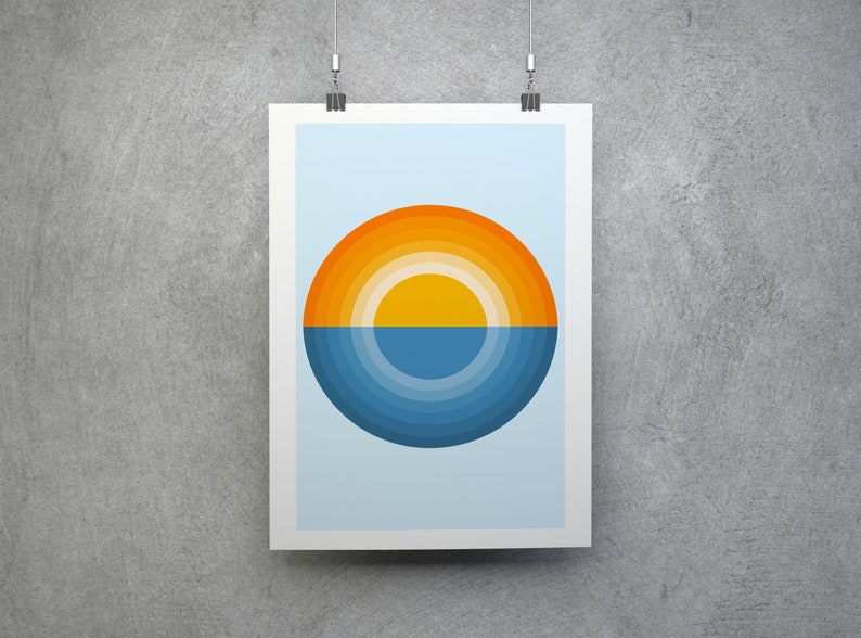 Abstract Half Circle Gradient Printable Art, Minimalist Print, Mid ...
