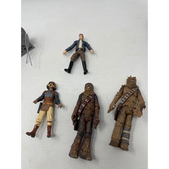 Star Wars Figure Lot Han Solo Chewbacca Restraint Chair + Weapons