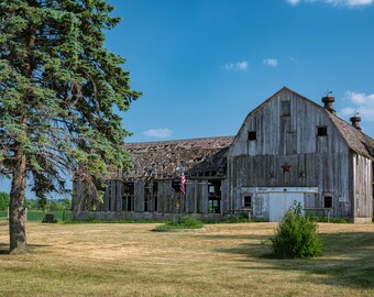 Rustic Barn, Ridott, Illinois, Stephenson County ~ Available in Color or Black & White ~ Free Shipping!