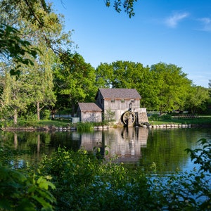 A.W. Woodward Water Wheel, Midway Village, Rockford, Illinois.