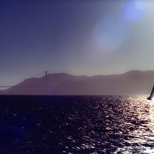 San Francisco Bay Sailboat Print: Golden Gate Bridge, 1977 Kodachrome