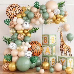 Safari Jungle Balloon Garland Kit: Animal Print Party Decorations