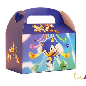 Boîte à pignon bleue Sonic Hedgehog Speedster en acétate - Boîte cadeau d'anniversaire et décoration de fête