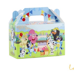 Bluey Gable Favor Box: Birthday Party Goodie Treat Box