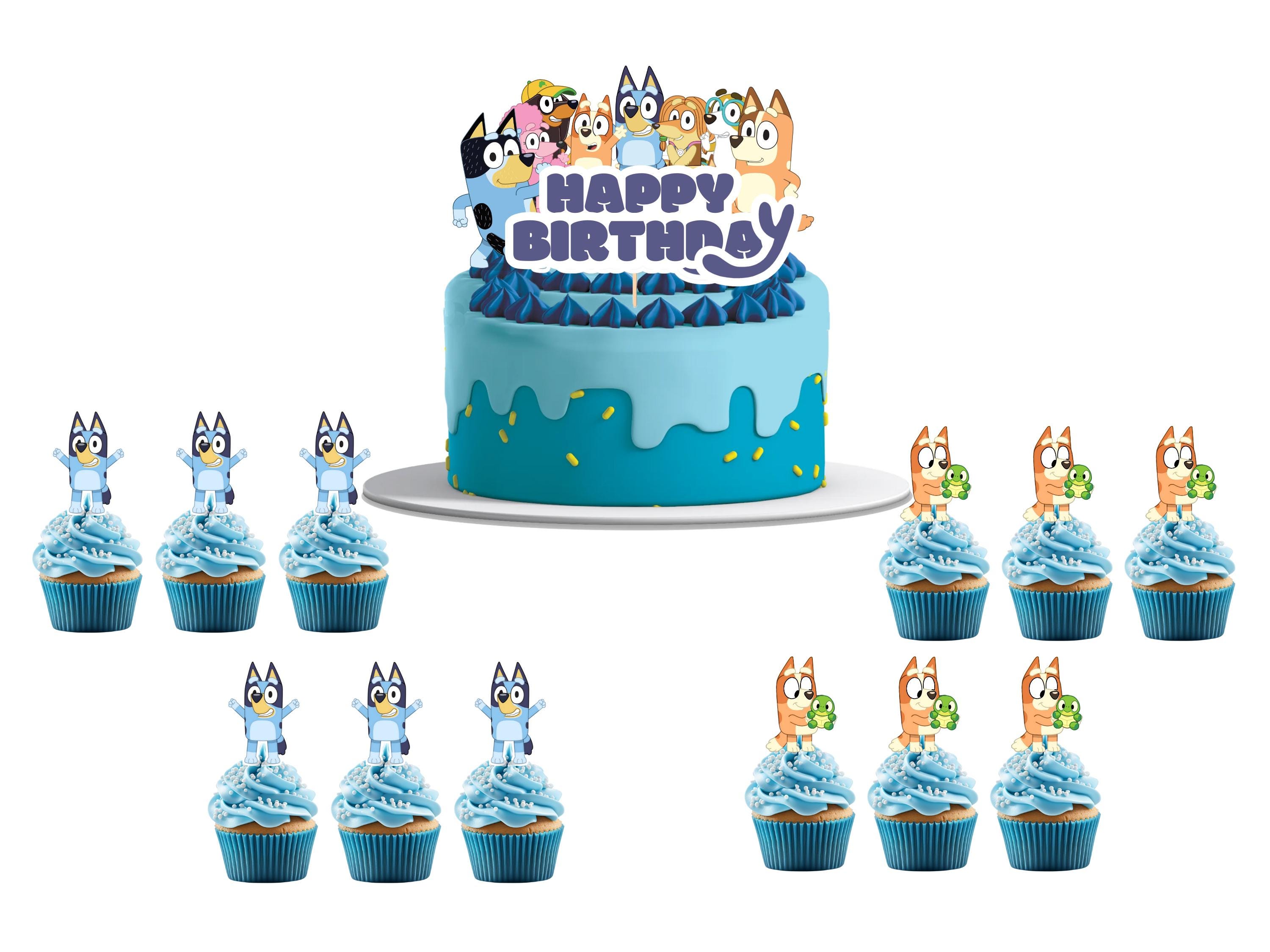13pcs/Set Blue Puppy-Themed Cake Decorations, Cake Toppers, Cupcake Picks for Boys' Birthday Parties & Baby Showers
