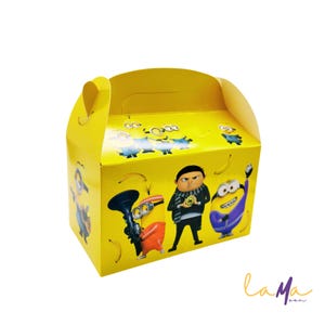 Caja de Regalos de los Minions: Caja Amarilla de Recuerdos para Cumpleaños, Noches de Cine y Celebraciones. Ecológica y Personalizable.