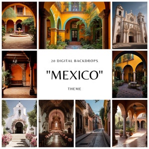 Mexico Digital Backdrops, Portrait Studio Background, Quincenera Backdrop, Photoshop Overlay, DIY Portraits, Digital Art Wallpaper