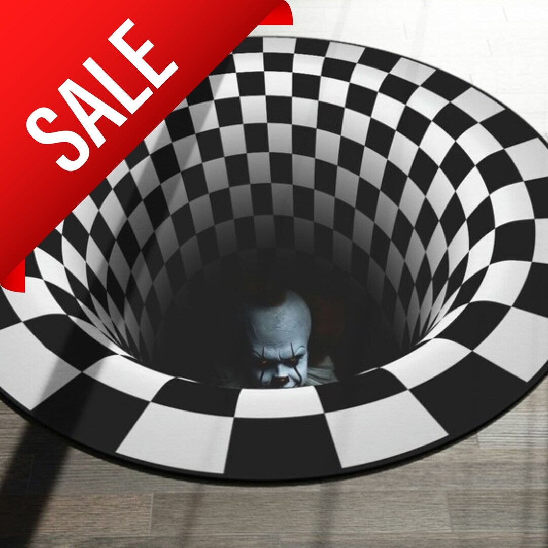 Pennywise Rug 3D Optical Illusion Rug Scary Gift Clown Rug Etsy