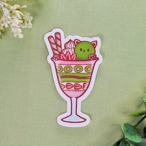 Matcha Kitty Parfait Sticker