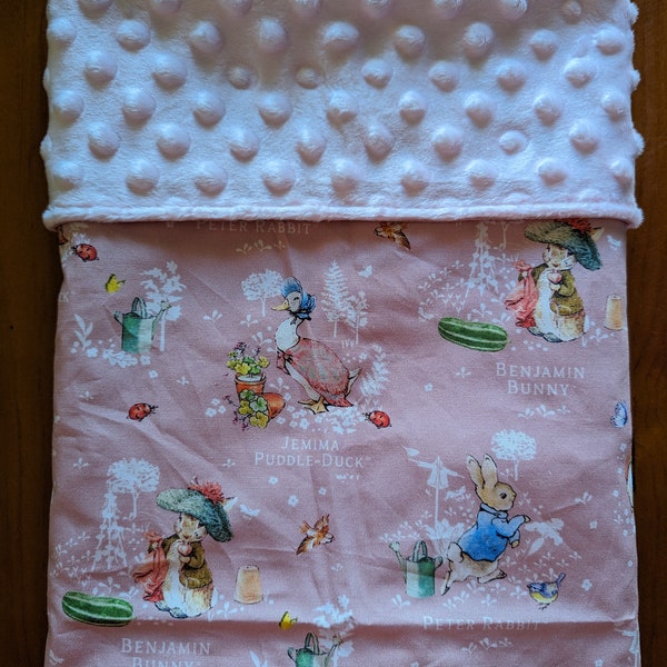 Peter Rabbit & Friends Personalised Minky Pink Baby Blanket