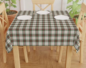 Mantel a cuadros verdes y rojos / Cubre mesa de comedor a cuadros de búfalo