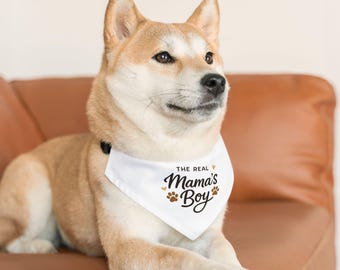 Mamas Junge Haustier Bandana Halsband | Hundehalstuch mit Pfotenabdruck