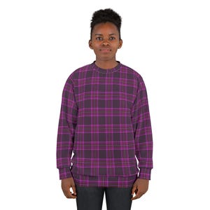 Purple Scottish Plaid Sweatshirt: Unisex Tartan Pullover