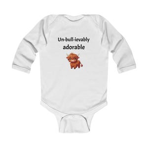 Highland Cow Baby Bodysuit: Adorable Cow Print Romper