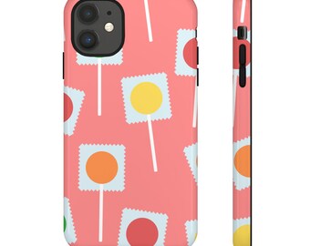 Funda rígida retro con forma de piruleta para iPhone