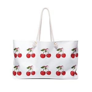 Cherry Blossom Weekender Bag, Stylish Travel Tote, Summer Beach Bag, Cute Gym Bag, Fun Picnic Bag, Gift for Her