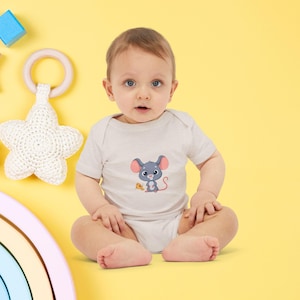 Adorable Mouse & Cheese Infant One Piece, Baby Bodysuit, Cute Baby Outfit, Baby Shower Gift, Toddler Clothing, Newborn Apparel