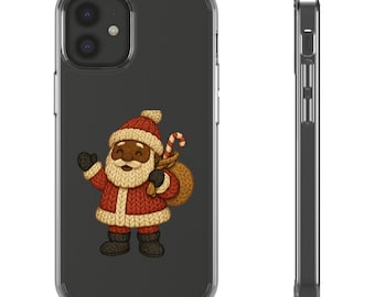 Jultomten 'Faux Yarn' Genomskinligt Mobilskal, Julhelgsfodral