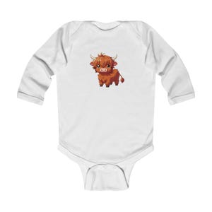 Macacão infantil de vaca das Terras Altas, roupa adorável para bebê, roupas fofas de vaca para bebê, macacão de animal de fazenda, macacão de bebê com estampa de vaca