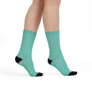 Polka Dot Sublimation Crew Socks for Men and Women - Fun & Stylish Footwear, Unisex Patterned Ankle Socks, Gift for Him or Her, Colorful